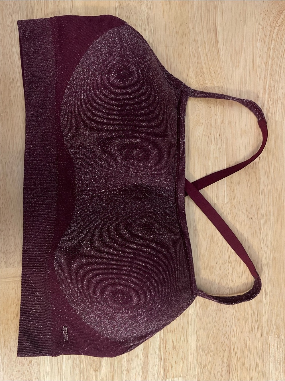 P.I.N.K. Size XL Seamless Shimmer Bralette - Burgundy Shimmer